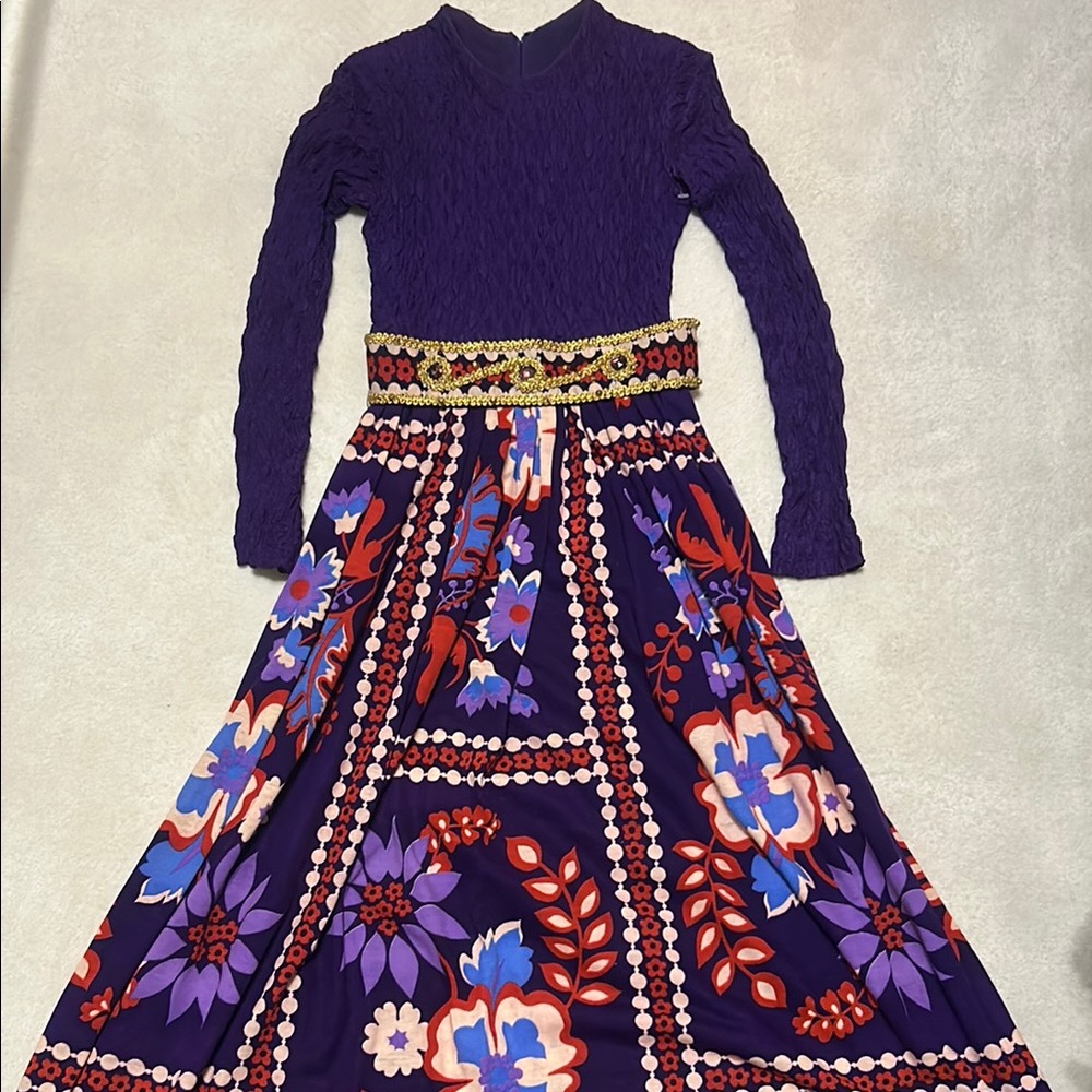 Saks Fifth Avenue Purple Long Maxi Floral Dress S